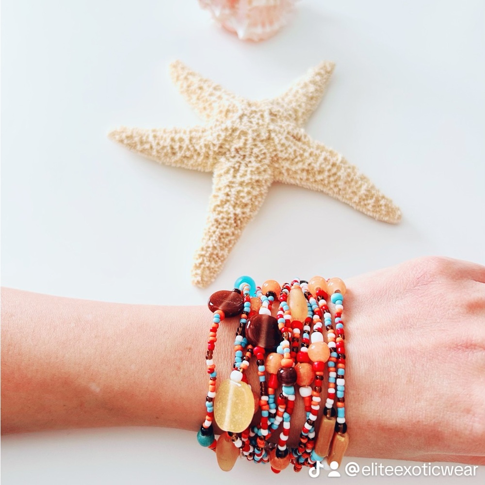 Handmade Colorful Beaded Spring/Summer Bracelet - Picture 3 of 4